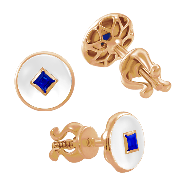 Stud earrings "Solomia" with sapphires